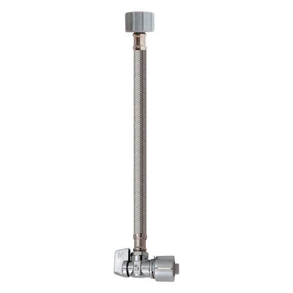 Keeney Mfg Keeney Quick Lock 1/2 in. Push in. IP 12 in. Stainless Steel Toilet Supply Line 2622PCPOLFC12K - main